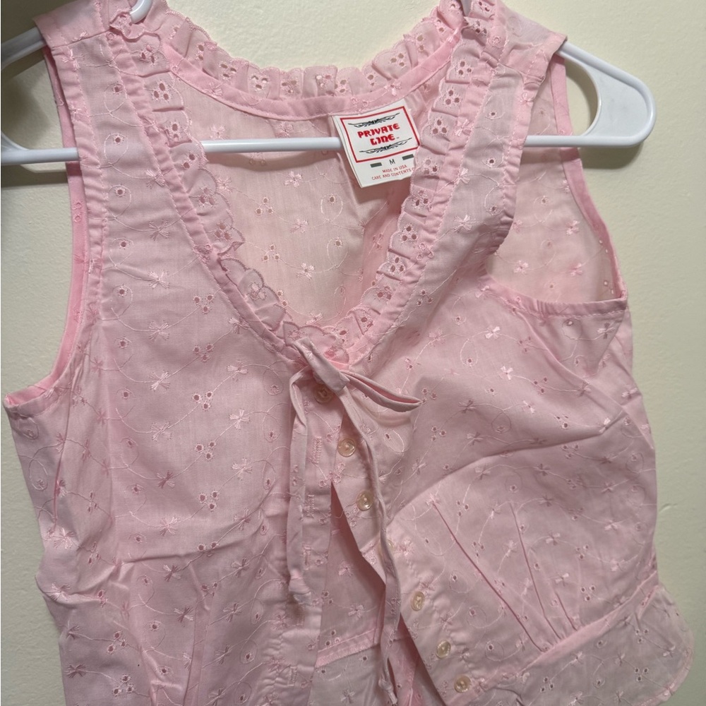 Pink Sleeveless Blouse